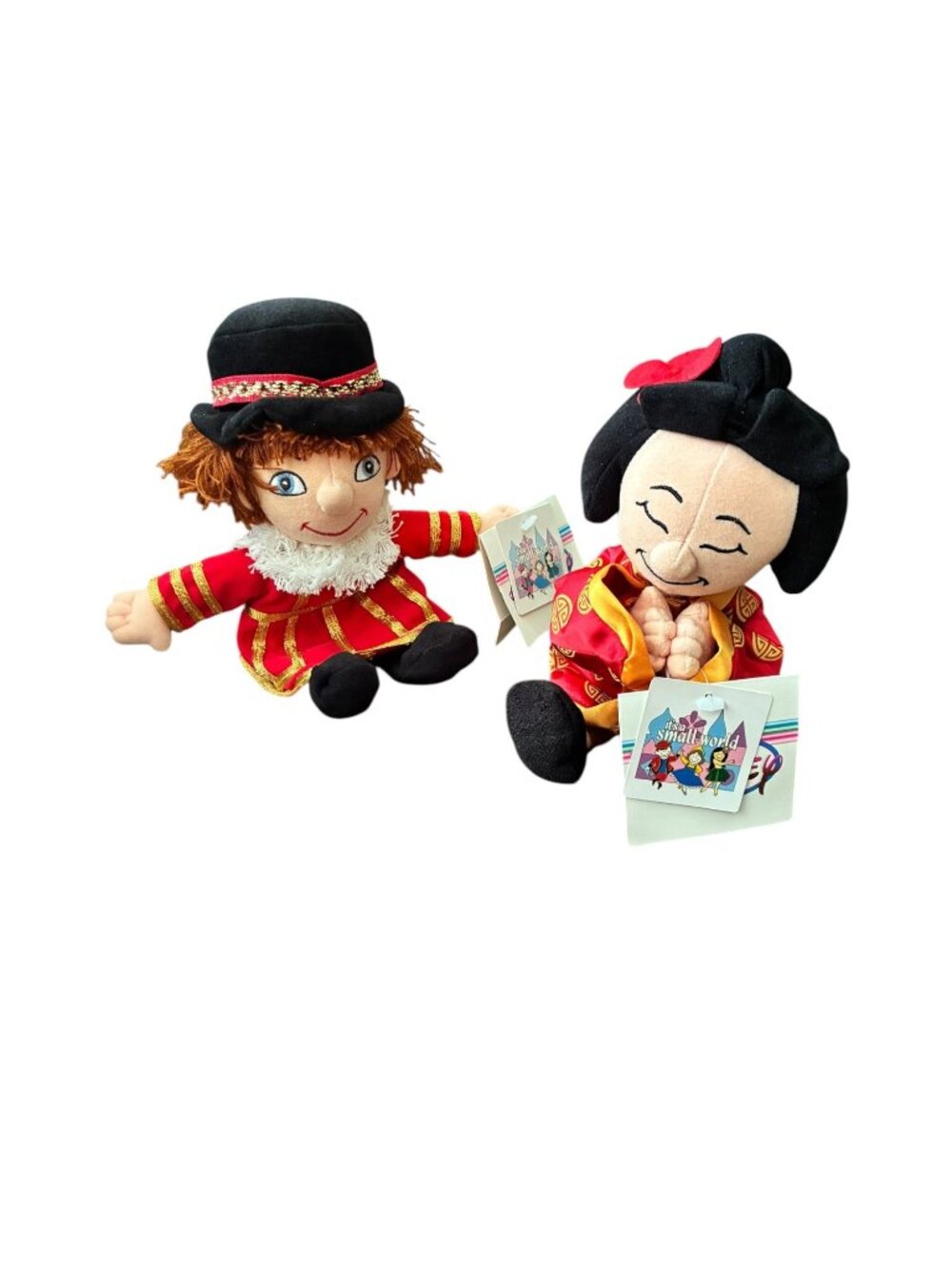Disney Its A Small World England Boy & China Girl Bean Bag Plush Dolls With Tags